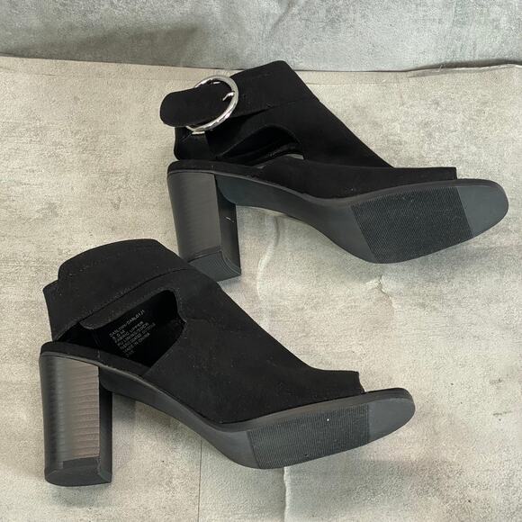 MADDEN GIRL Women's Black Darlynn City Peep-Toe Block-Heel Sandals SZ 8.5 - Picture 5 of 9